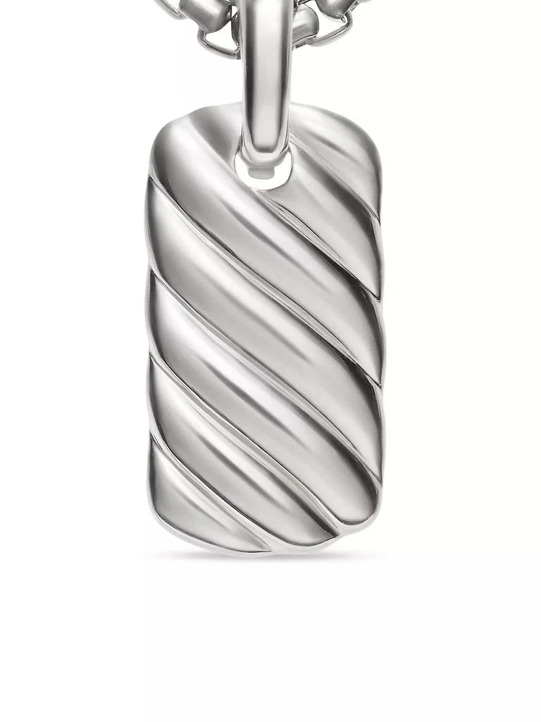 商品David Yurman|Petite Sculpted Cable Tag in Sterling Silver, 24MM,价格¥1874,第4张图片详细描述