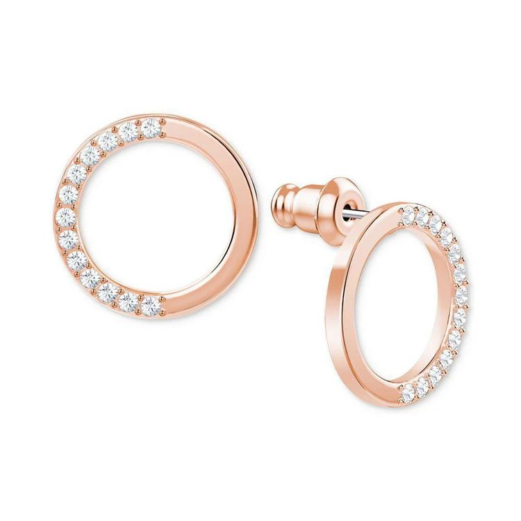 商品Swarovski|Rose Gold-Tone Crystal Pavé Open Circle Stud Earrings,价格¥437,第3张图片详细描述