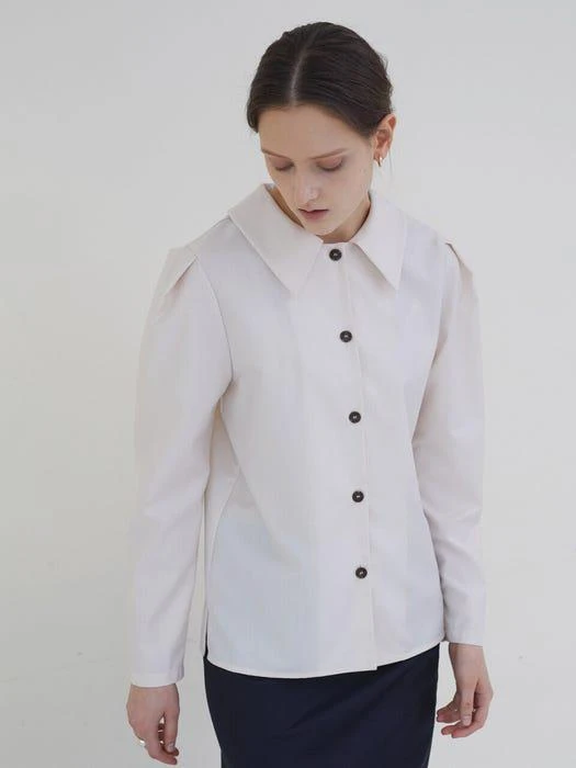 商品Nouve|Puff Sleeve Button Blouse_Light Beige,价格¥710,第1张图片