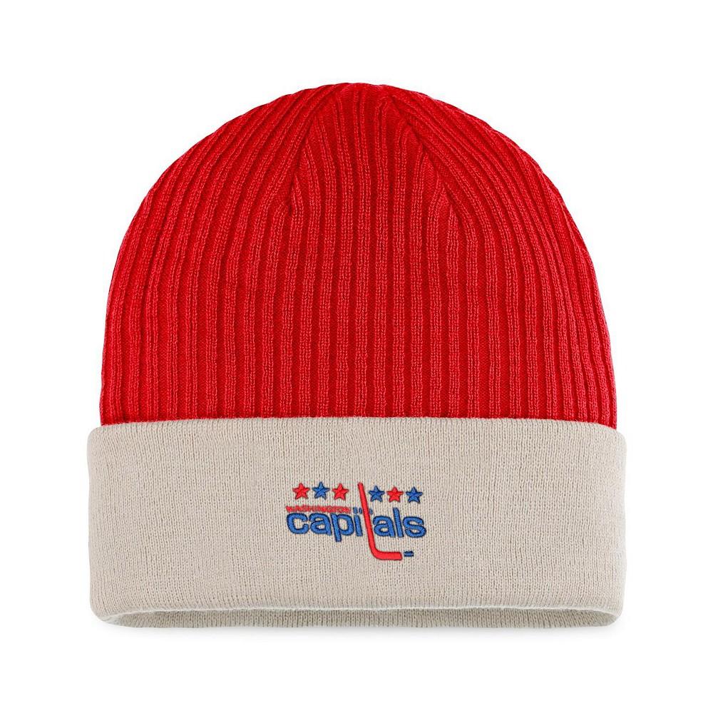 Men's Branded Red and Khaki Washington Capitals True Classic Outdoor Play Cuffed Knit Hat商品第1张图片规格展示