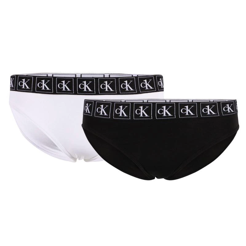 商品Calvin Klein|Branded elastic waist knickers pack of 2 in black and white,价格¥228,第1张图片