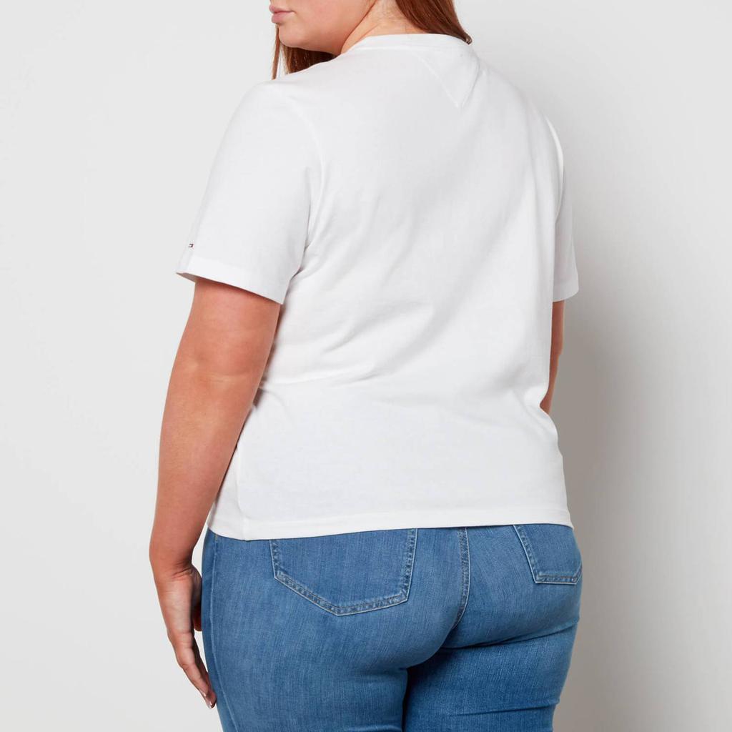 商品Tommy Jeans|Tommy Jeans Women's TJW Curve Signature T-Shirt - White,价格¥154,第4张图片详细描述