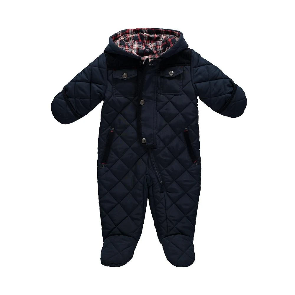 商品S Rothschild & CO|Rothschild Baby Boys Plaid Trim Quilted Barn Pram Snowsuit,价格¥162,第1张图片