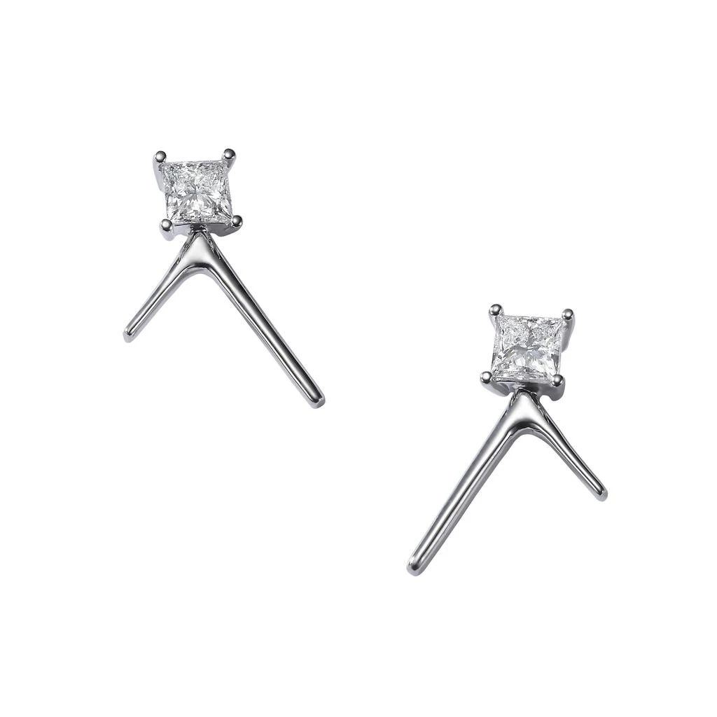 商品AME|Âme Trio 18K White Gold, Lab-Grown Diamond 1.40ct. tw. Medium Square Stud Earrings,价格¥23473,第2张图片详细描述