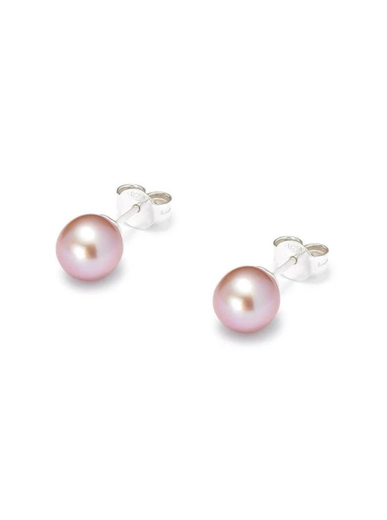 商品Hatton Labs|Freshwater Pink Pearl Stud Earrings In Sterling Silver Woman in Pink,价格¥899,第1张图片