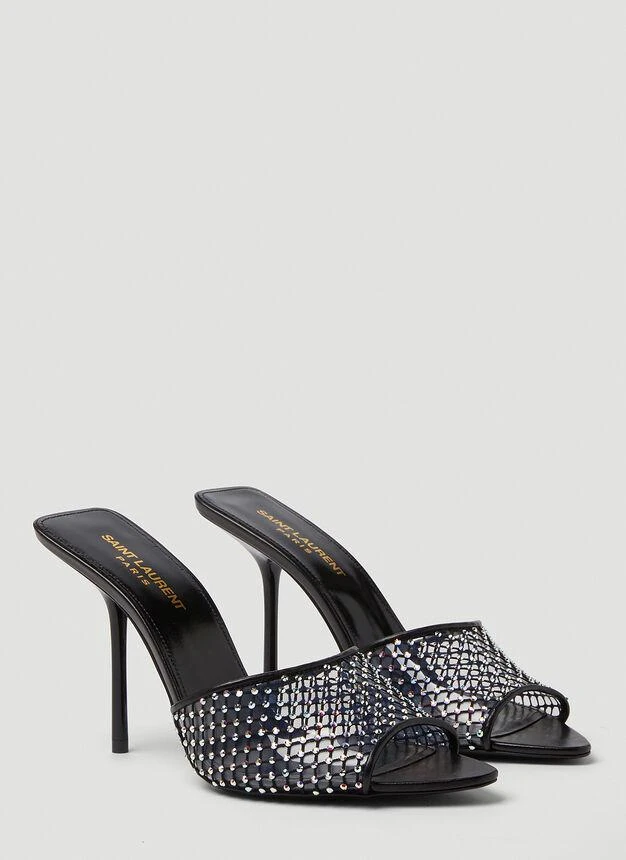 商品Yves Saint Laurent|Luz Rhinestone Mesh Mules in Black,价格¥10415,第2张图片详细描述