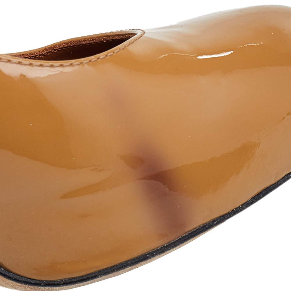 Fendi Caramel Patent Leather Platform FF Superstar Pumps Size 36.5商品第9张图片规格展示