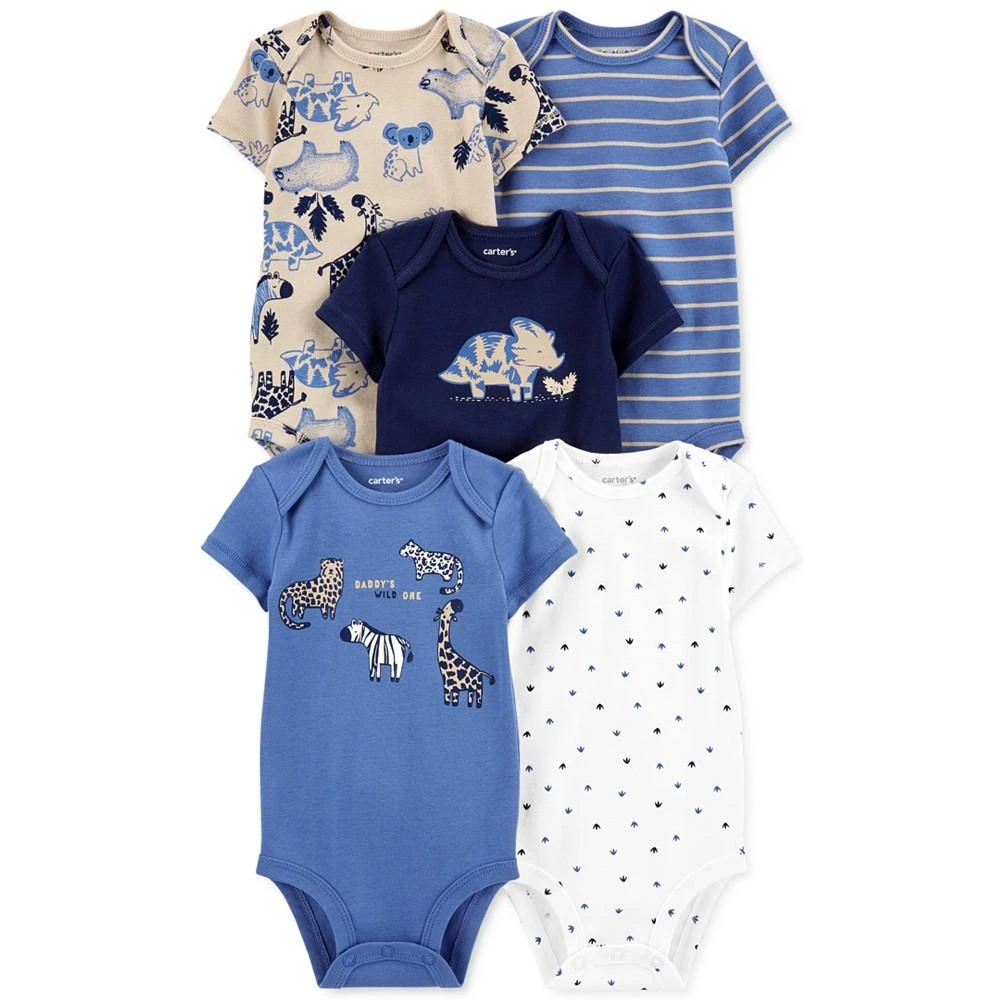 商品Carter's|Baby Boys 5-Pack Short-Sleeve Bodysuits,价格¥113,第1张图片