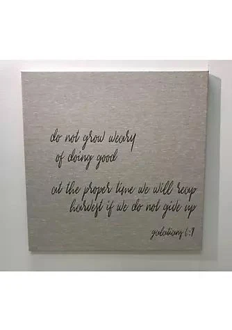 商品Eva Belle Interiors|Belle Interiors 38 Gray Do Not Grow Weary Of Doing Good Wall Decor,价格¥1581,第1张图片
