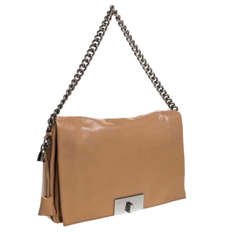 商品[二手商品] Celine|Celine Beige Leather Turnlock Flap Shoulder Bag,价格¥4298,第3张图片详细描述