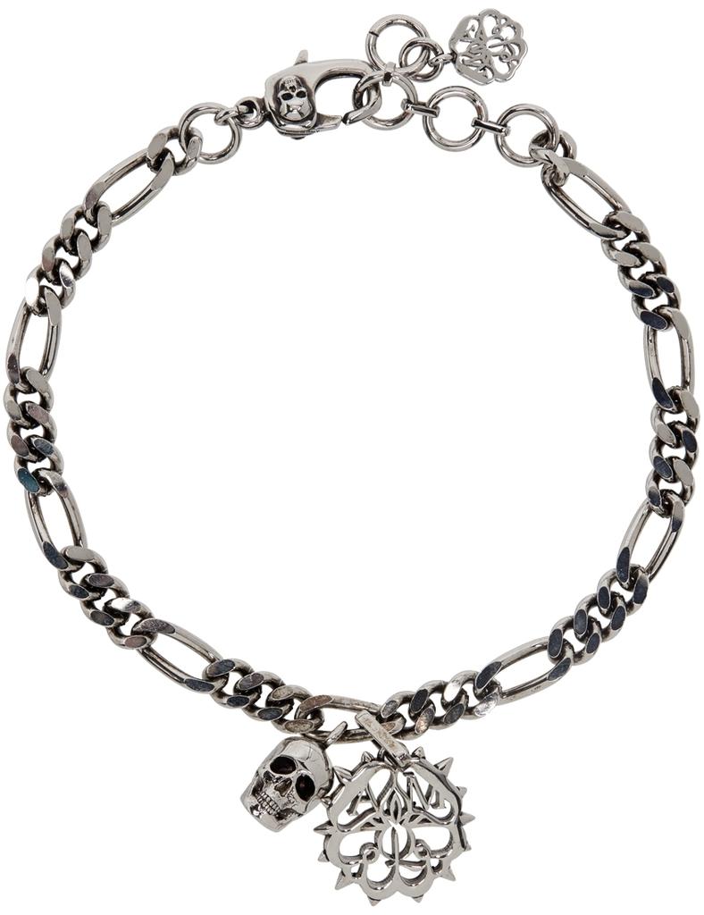 Silver Studded Seal & Skull Bracelet商品第2张图片规格展示