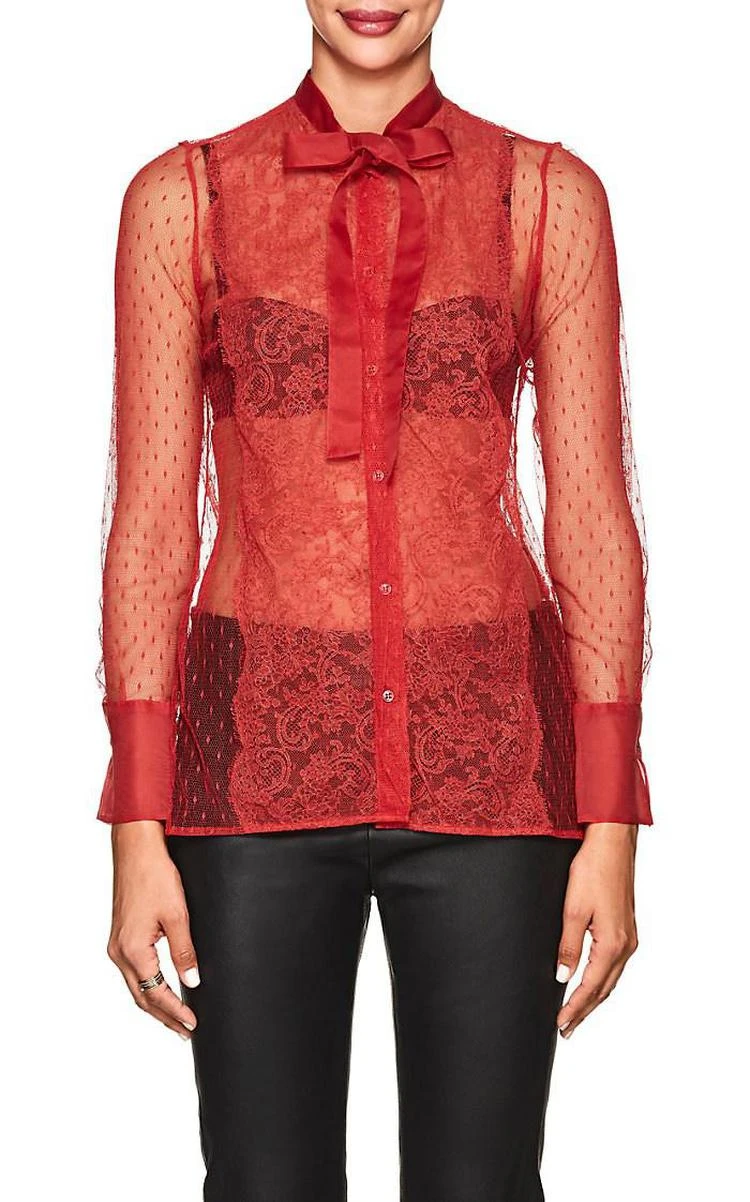 商品Valentino|Sheer Swiss Dot Blouse,价格¥2892,第4张图片详细描述