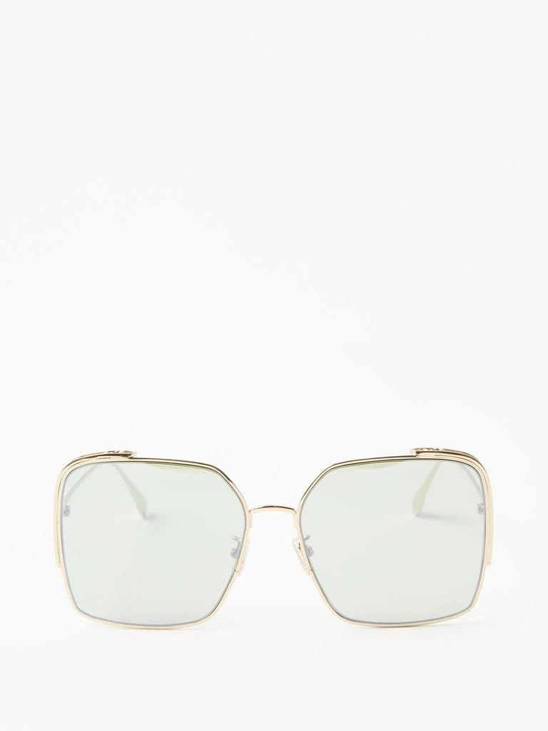 商品Fendi|O'Lock oversized square metal sunglasses,价格¥3826,第1张图片