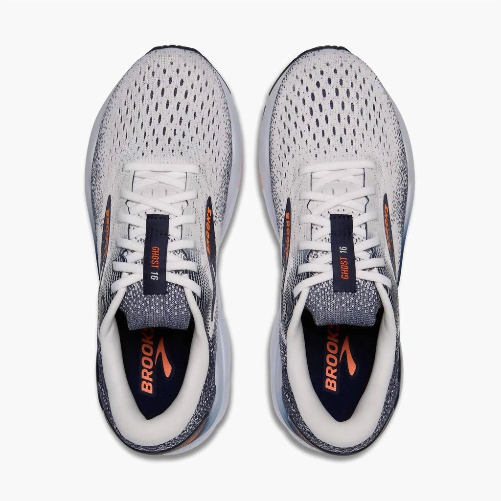 商品Brooks|Men's Ghost 16 Sneakers In White/peacoat/orange,价格¥803,第2张图片详细描述