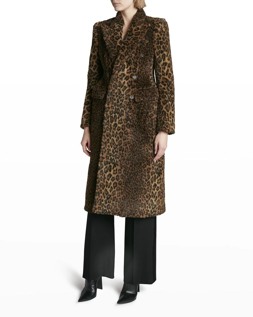 商品Balenciaga|Leopard-Print Faux-Fur Double-Breasted Coat,价格¥30470,第3张图片详细描述
