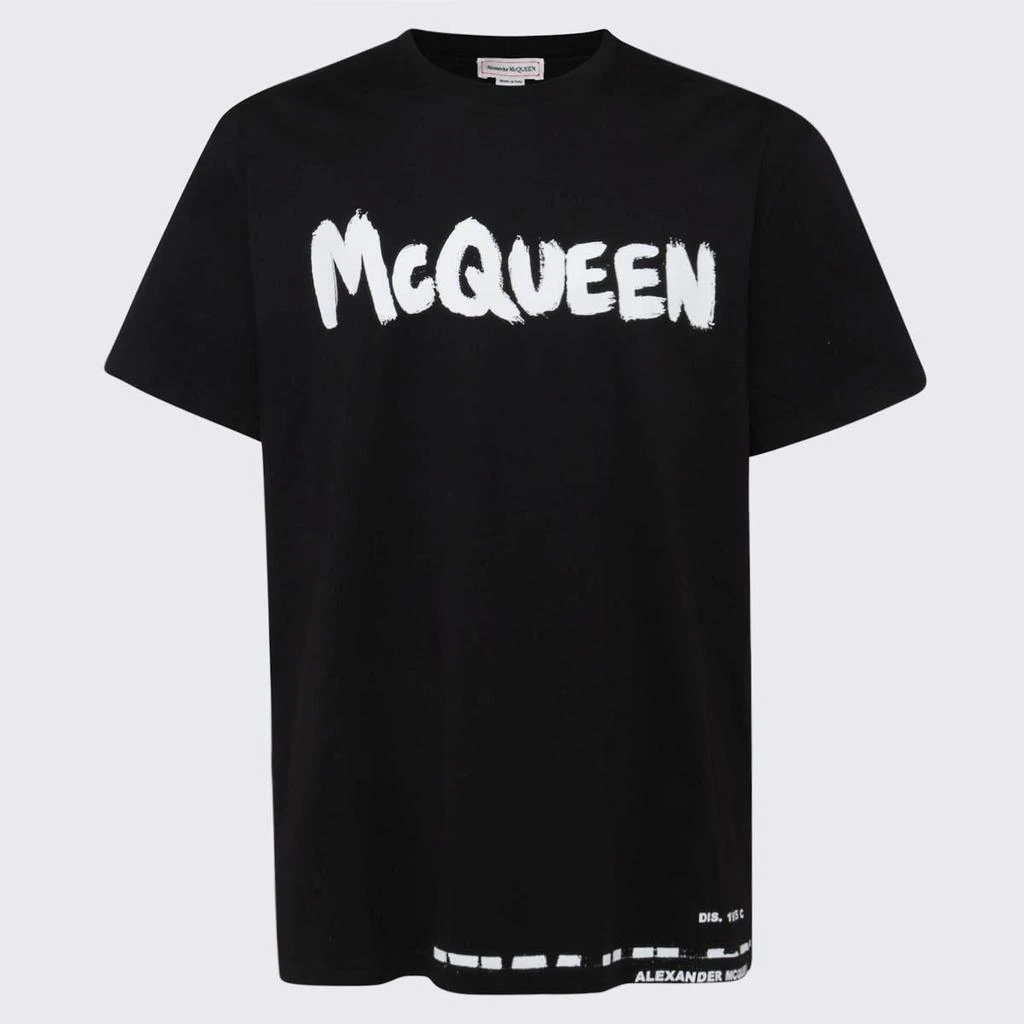 商品Alexander McQueen|ALEXANDER MCQUEEN BLACK COTTON T-SHIRT,价格¥2047,第1张图片