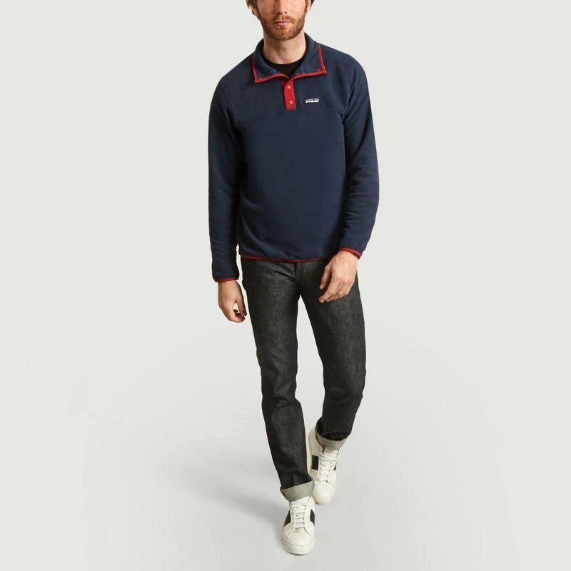 商品Patagonia|Micro D Snap-T fleece sweatshirt New navy with classic red PATAGONIA,价格¥375,第4张图片详细描述