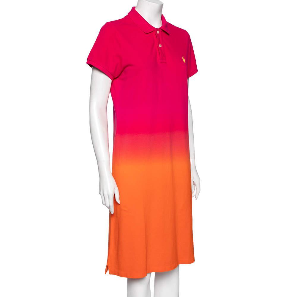 商品[二手商品] Ralph Lauren|Ralph Lauren Pink Ombre Cotton Pique Short Sleeve Polo Dress XL,价格¥868,第4张图片详细描述