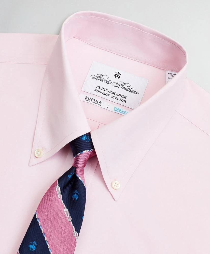 商品Brooks Brothers|Regent Regular-Fit Dress Shirt, Performance Non-Iron with COOLMAX®, Button-Down Collar Twill,价格¥408,第2张图片详细描述