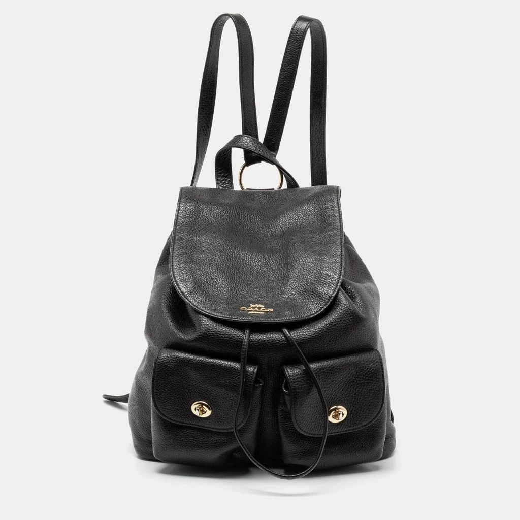 商品[二手商品] Coach|Coach Black Leather Billie Backpack,价格¥1582,第1张图片