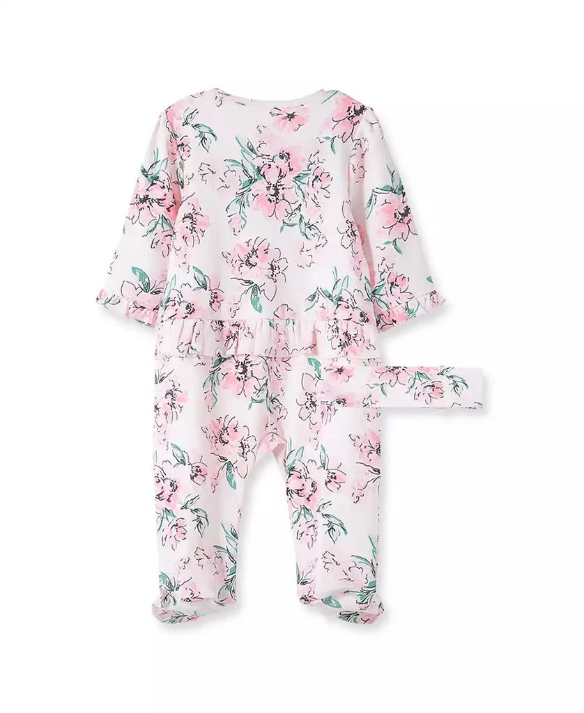 商品Little Me|Baby Girls Dream Floral Footed Coverall and Headband, 2 Piece Set,价格¥98,第5张图片详细描述