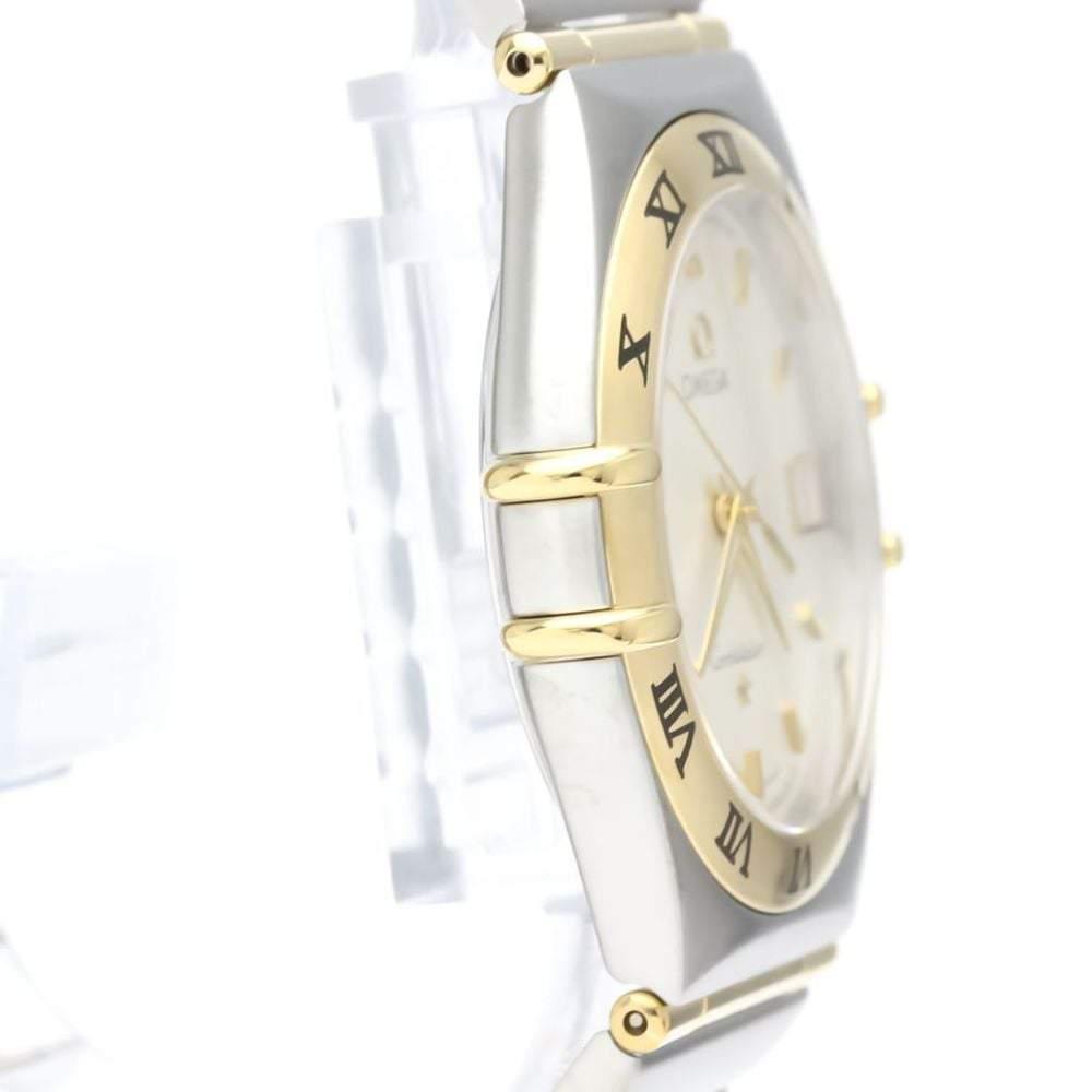 Omega Silver 18k Yellow Gold And Stainless Steel Constellation 1212.30 Quartz Men's Wristwatch 33 mm商品第6张图片规格展示