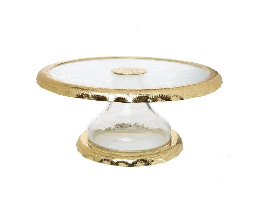 商品Classic Touch Decor|Glass Cake Stand with Gold Border,价格¥795,第1张图片