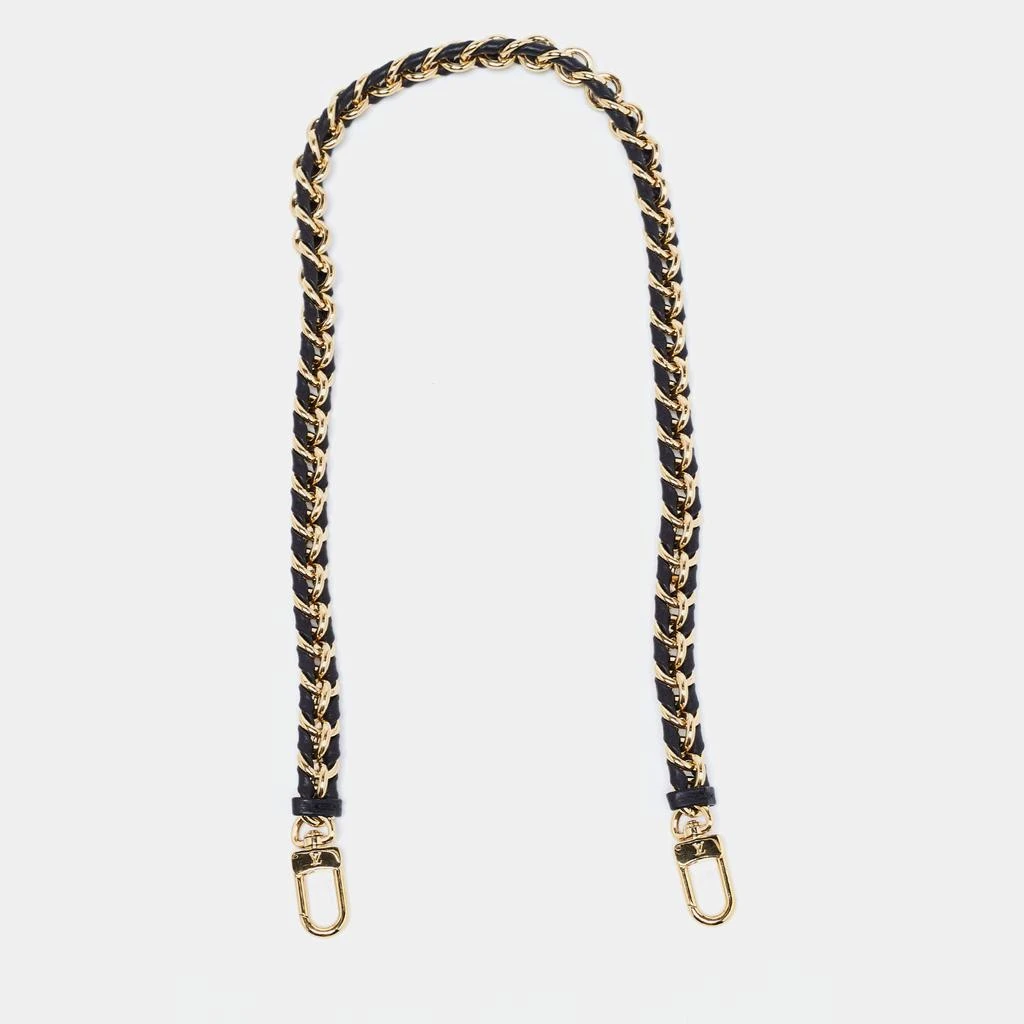 商品[二手商品] Louis Vuitton|Louis Vuitton Black Braided Leather Chain Shoulder Bag Strap,价格¥4261,第1张图片