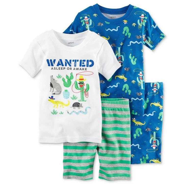 商品Carter's|男婴4-Pc. Cactus Cotton Pajama Set, Baby Boys (0-24 months),价格¥57,第1张图片