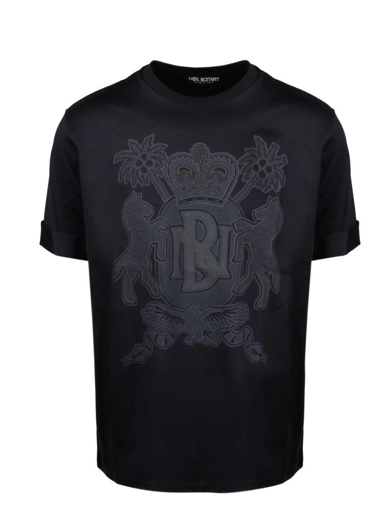 商品Neil Barrett|Neil Barrett Mens Black Cotton T-Shirt,价格¥3236,第1张图片