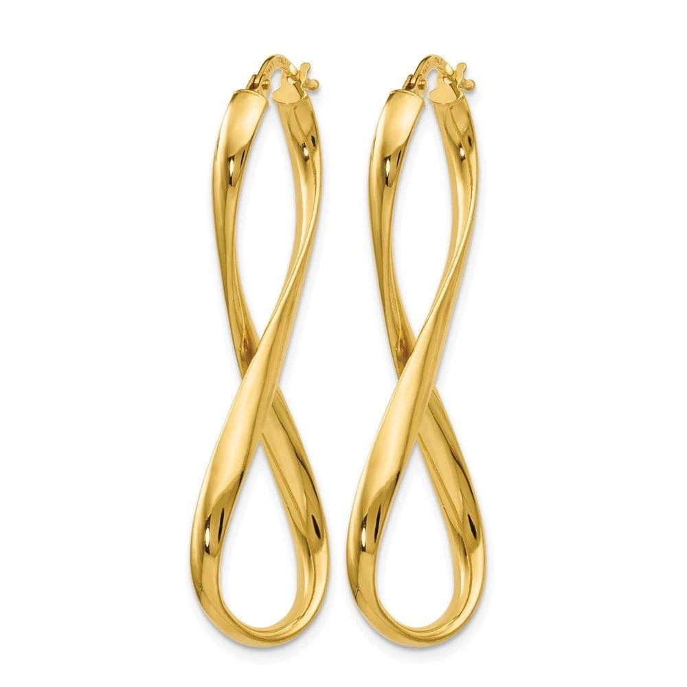 商品Diamond2Deal|14K Yellow Gold Infinity Shape Hoop Earrings,价格¥6304,第2张图片详细描述