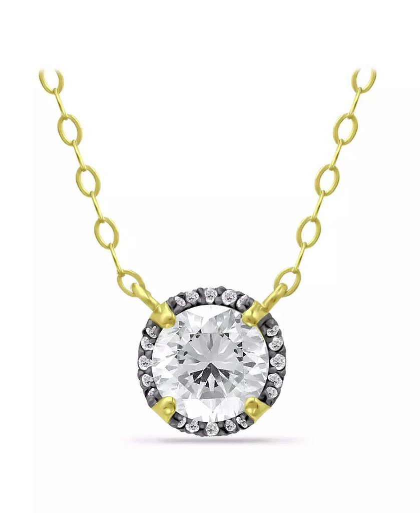 商品Giani Bernini|Cubic Zirconia with Black Rhodium Halo Necklace, 18K Gold over Silver,价格¥573,第1张图片