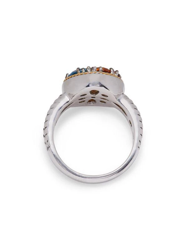 商品Effy|Two Tone 18K Yellow Gold, Sterling Silver & Multi Stone Ring,价格¥1186,第3张图片详细描述
