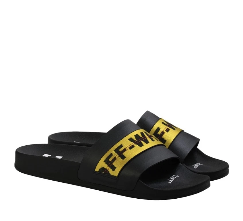 商品Off-White|Industrial Logo Print 潮流休闲拖鞋黑色  OMIC001R21MAT002-1018,价格¥1656,第1张图片