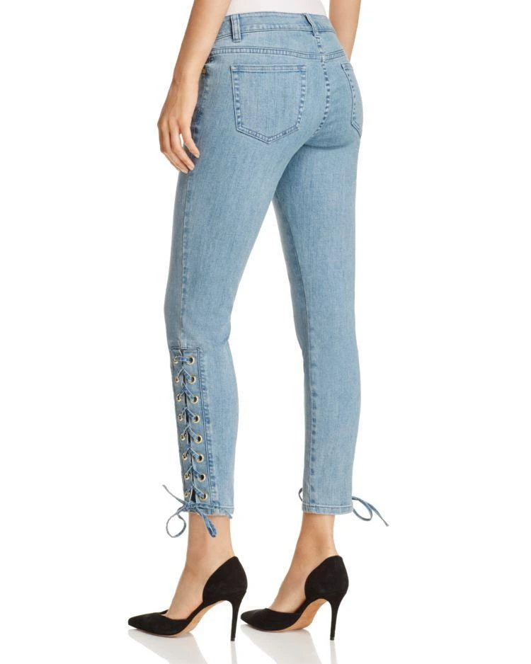 商品Michael Kors|Grommet Lace-Up Skinny Jeans in Light Vintage Wash,价格¥377,第2张图片详细描述