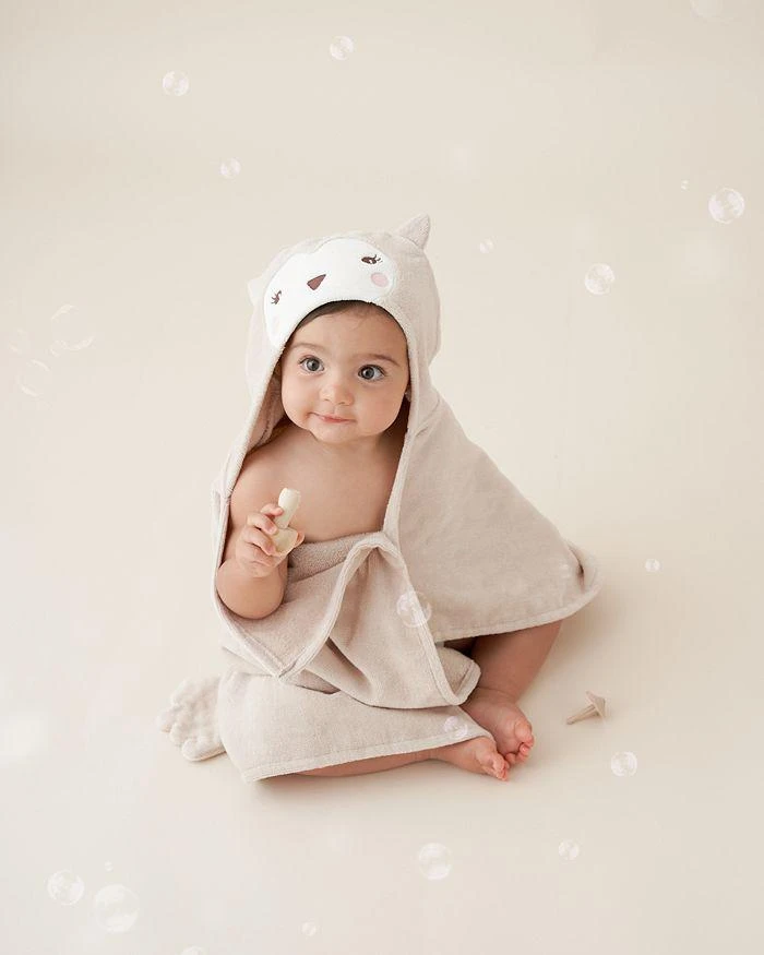 商品Elegant Baby|Unisex Owl Hooded Cotton Wrap Towel - Baby,价格¥299,第2张图片详细描述