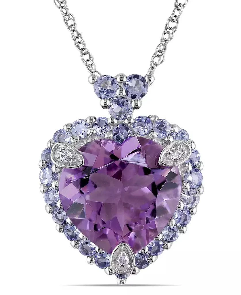 商品Macy's|Amethyst Tanzanite and Diamond Accent Heart Necklace,价格¥8486,第1张图片