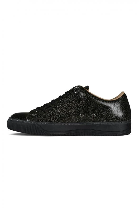 商品Lanvin|Luxury sneakers for men lanvin dbb1 sneakers in black leather with cracked effect,价格¥3587,第3张图片详细描述