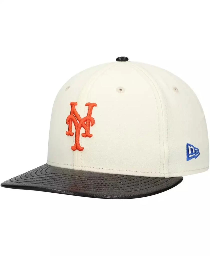 商品New Era|Men's Cream New York Mets Game Night Leather Visor 59FIFTY Fitted Hat,价格¥286,第1张图片