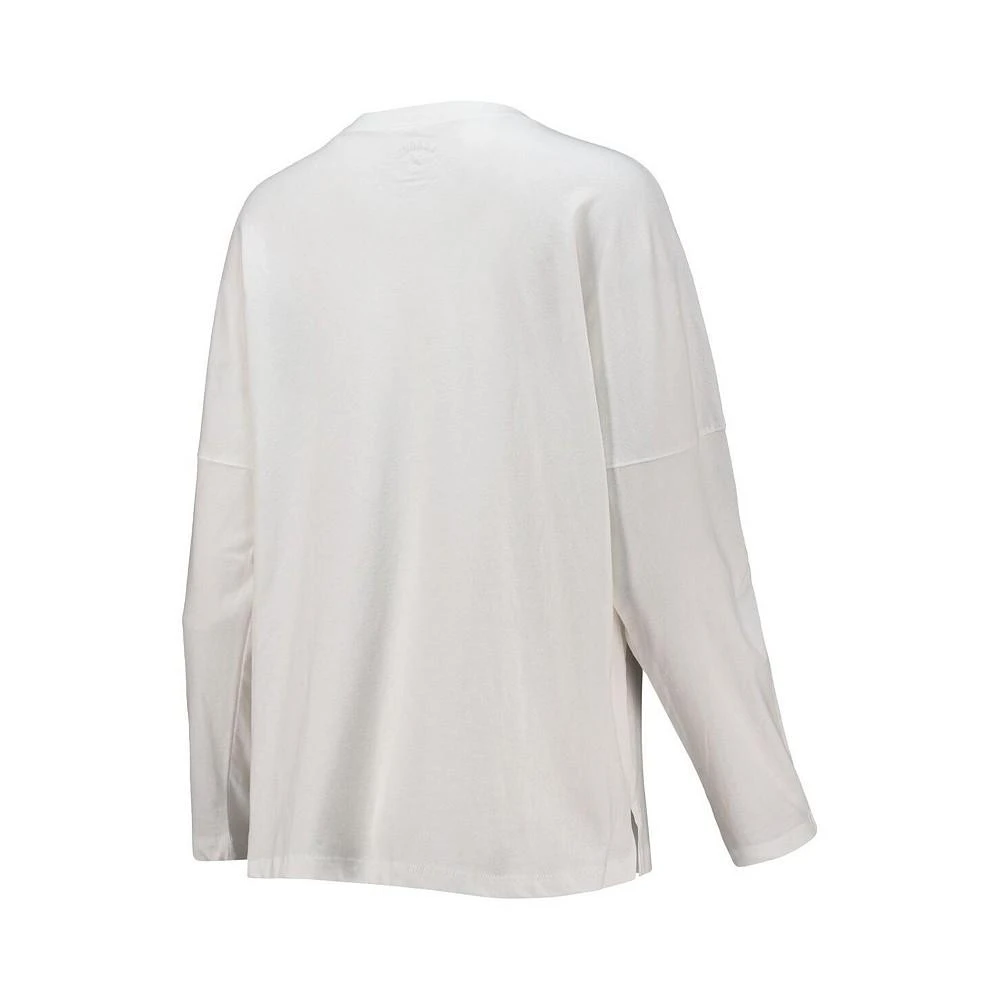 商品League Collegiate Wear|Women's White Clemson Tigers Clothesline Oversized Long Sleeve T-shirt,价格¥299,第2张图片详细描述