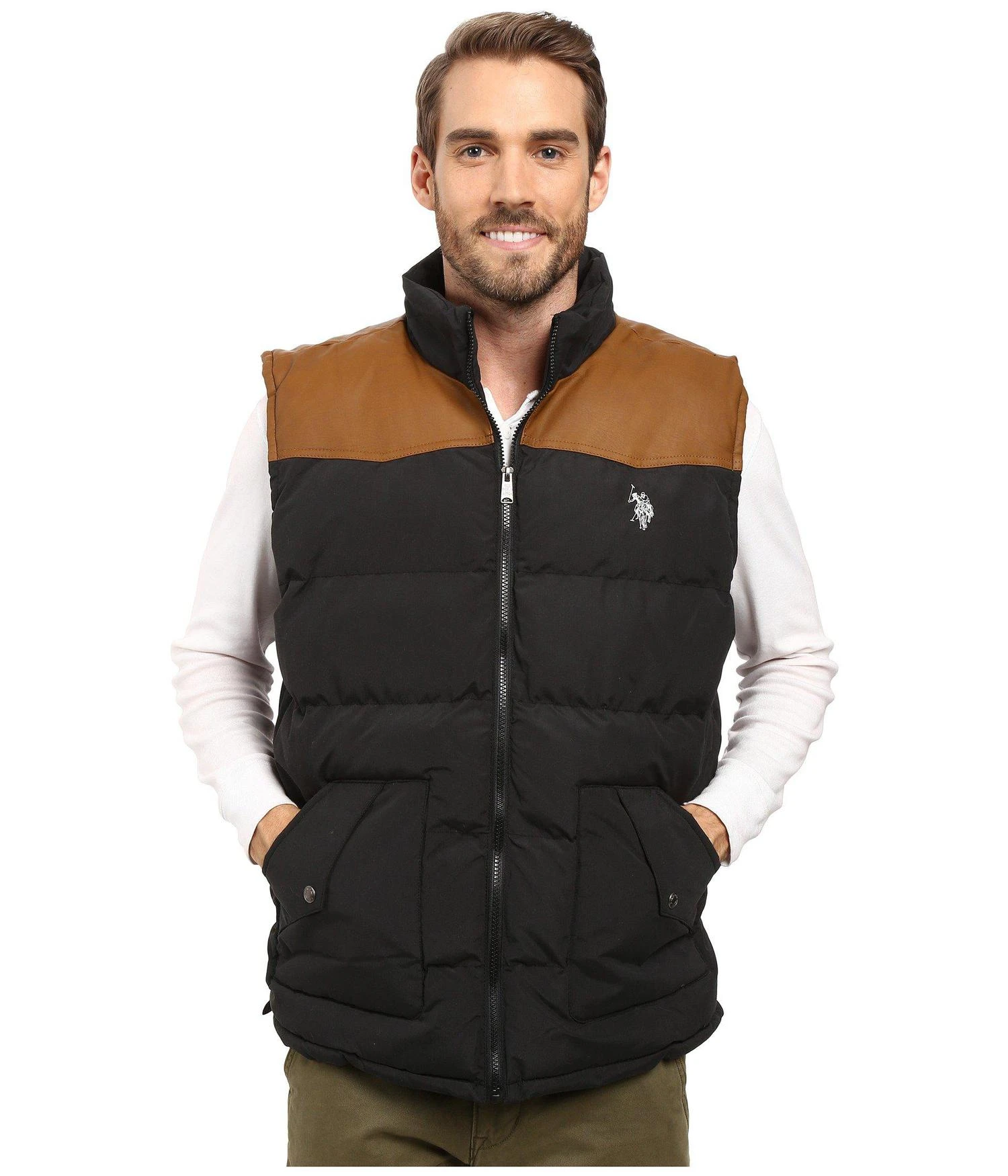 商品U.S. POLO ASSN.|U.S. POLO ASSN. Western Yoke Puffer Vest 男士外套,价格¥632,第1张图片