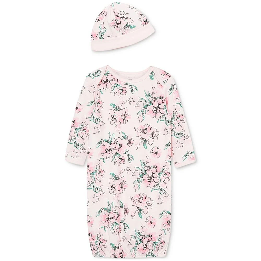 商品Little Me|Baby Girls Sleep Gown and Hat Set, 2 Piece Set,价格¥97,第1张图片