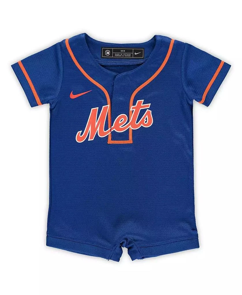 商品NIKE|Newborn and Infant Boys and Girls Royal New York Mets Official Jersey Romper,价格¥300,第1张图片