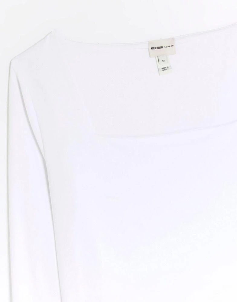 商品River Island|River Island Long sleeve bodysuit in white,价格¥214,第4张图片详细描述