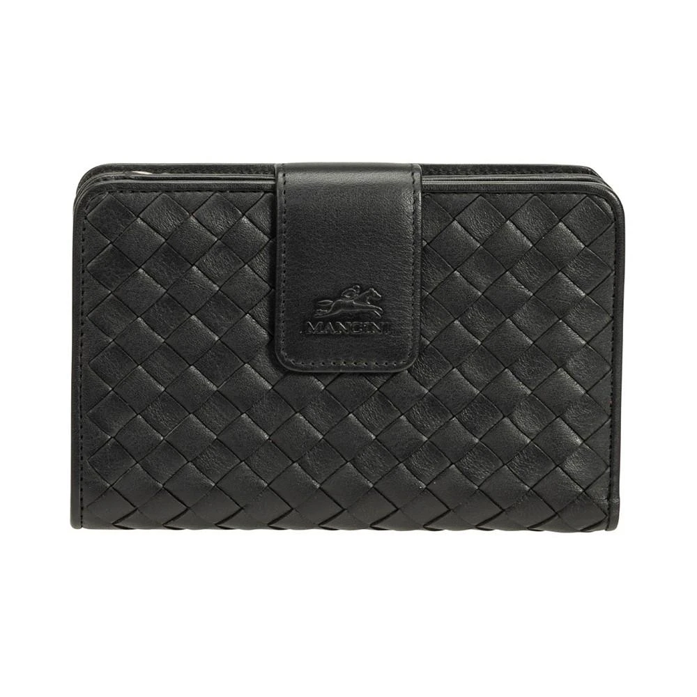 商品Mancini Leather Goods|Women's Basket Weave Collection RFID Secure Mini Clutch Wallet,价格¥785,第1张图片