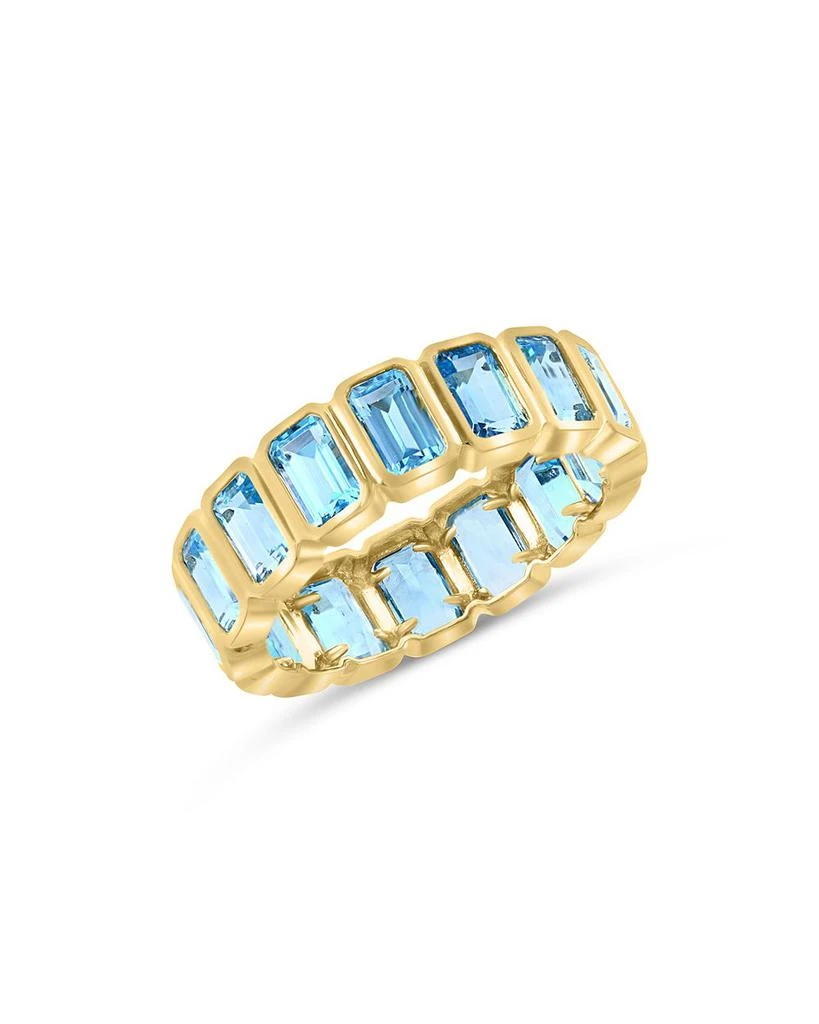 商品Bloomingdale's|Blue Topaz Emerald Cut Eternity Band in 14K Yellow Gold,价格¥8002,第1张图片