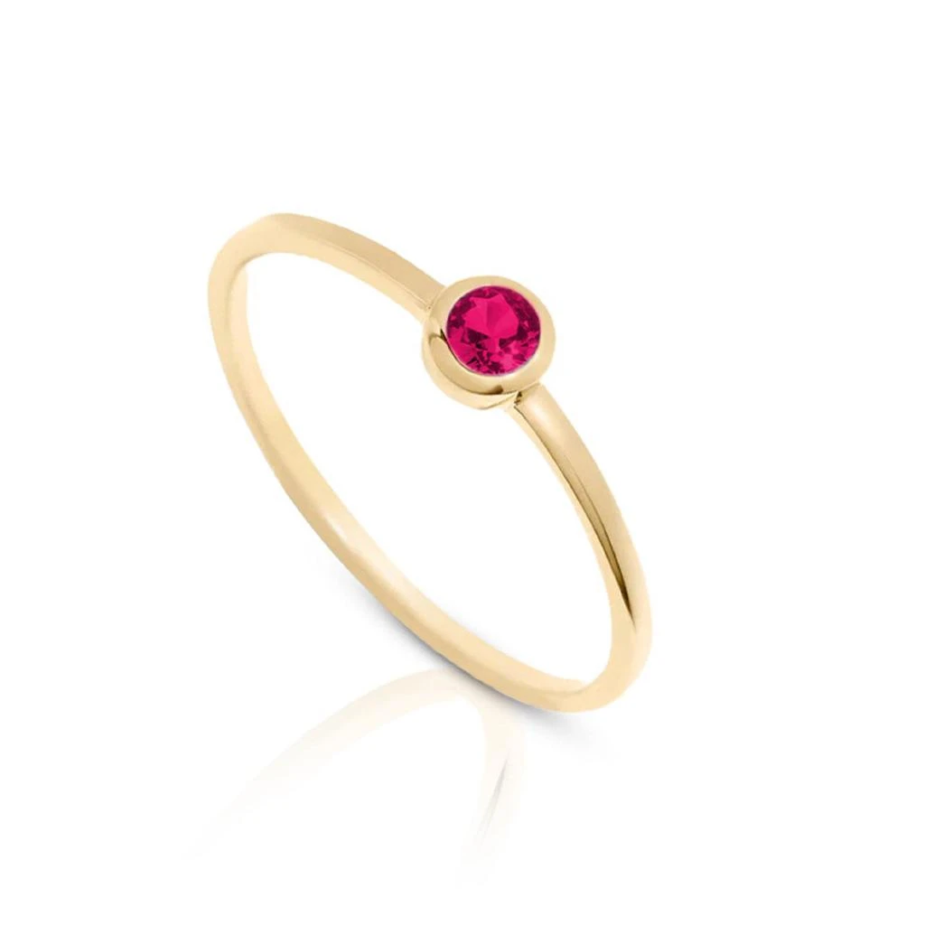 商品MAXCOLOR|14K Gold Vermeil Birthstone 3MM Cubic Zirconia Solitaire Ring,价格¥358,第1张图片