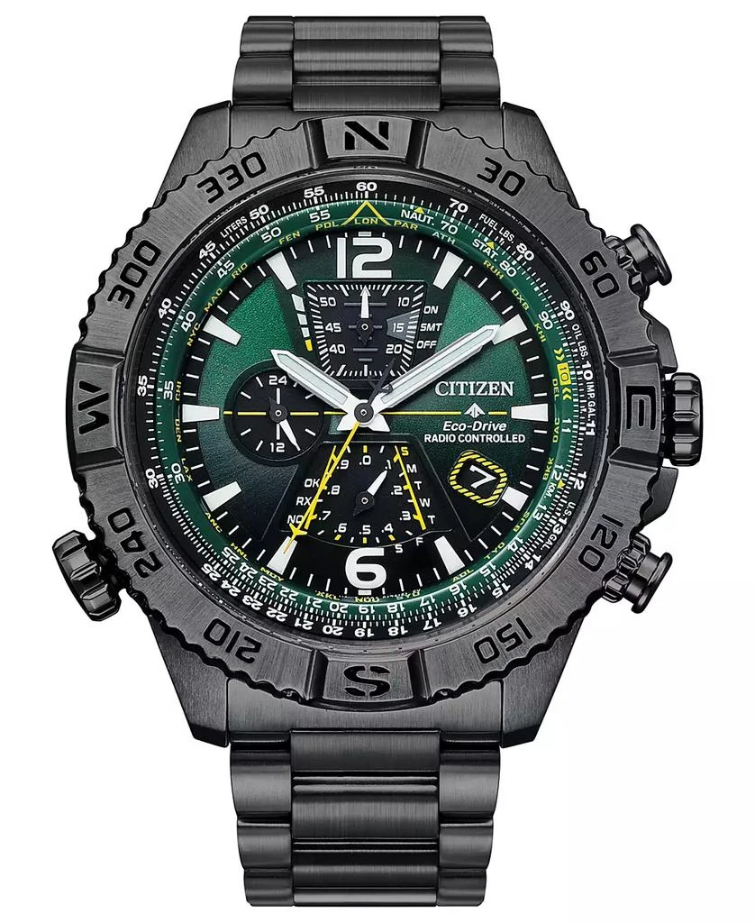 商品Citizen|Men's Chronograph Promaster Navihawk Gray-Tone Stainless Steel Bracelet Watch 48mm,价格¥5756,第1张图片