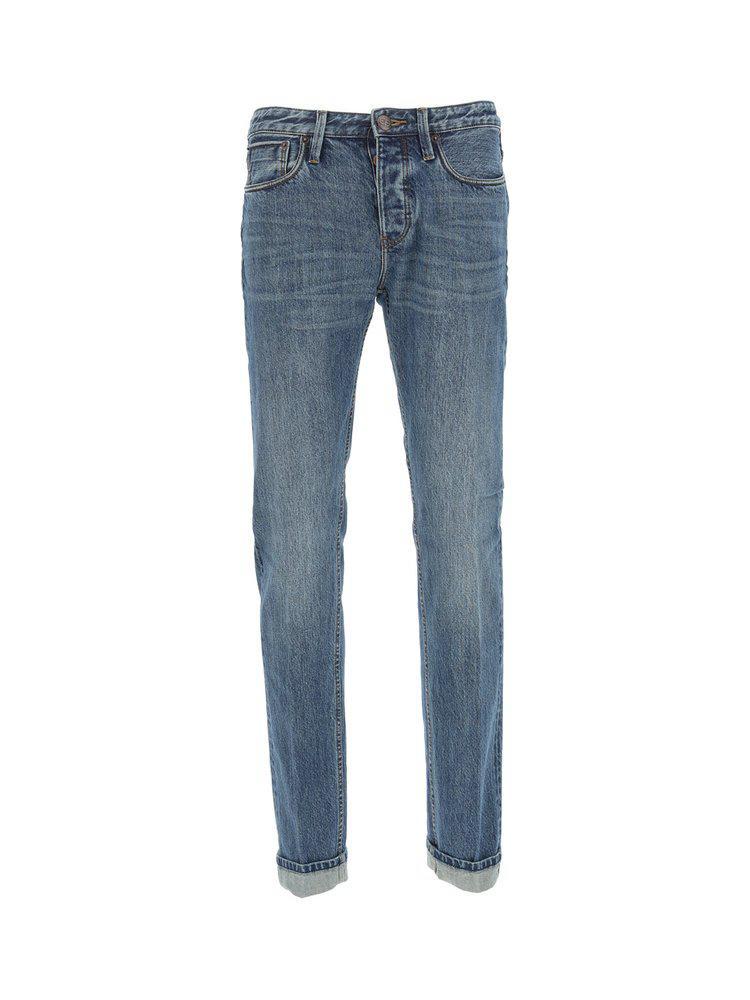 商品Emporio Armani|Emporio Armani Low Rise Straight Leg Jeans,价格¥904,第1张图片