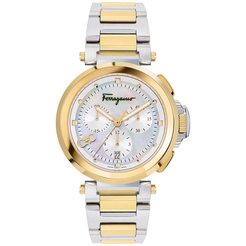 商品Salvatore Ferragamo|Women's Swiss Chronograph Legacy Two Tone Stainless Steel Bracelet Watch 40mm,价格¥8121,第1张图片